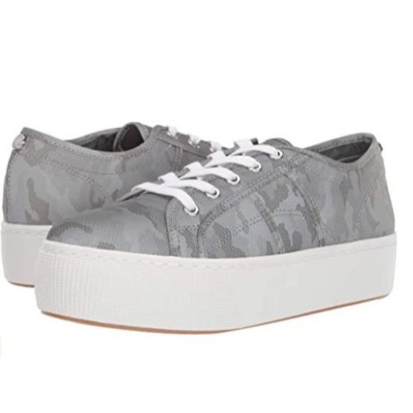 Steve Madden Shoes - Steve Madden Women's Camo Platform Emmi Sneaker Gray Metallic Shoe Size 9M
